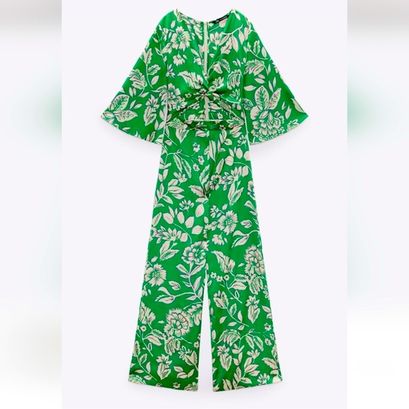 NEW with tags Zara printed jumpsuit with knot - Picture 6 of 10